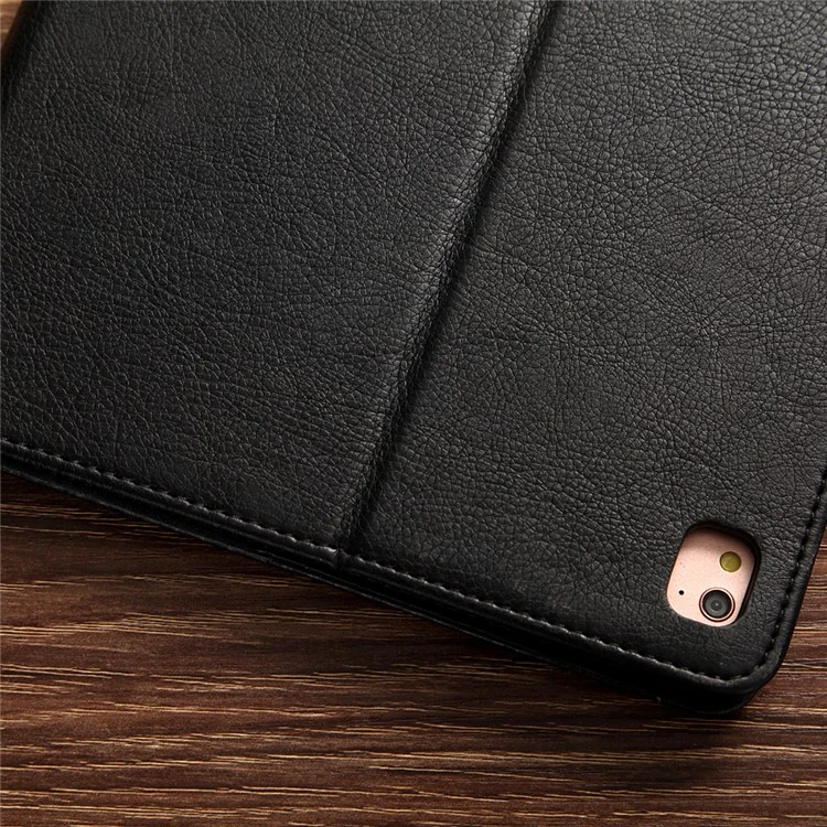 CMAI2 Leather Flip Cover Case with Photo/Card Slots for iPad Air 2 - Black