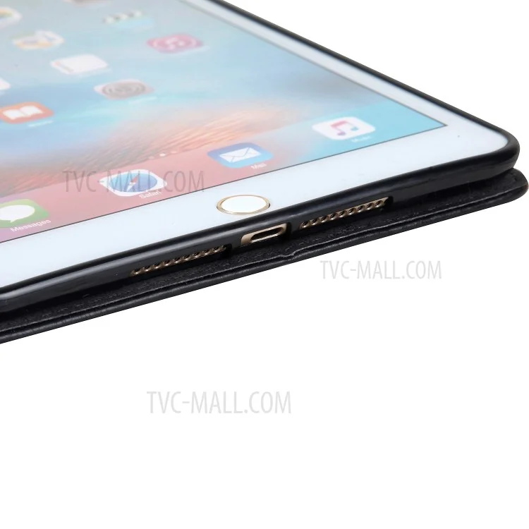 CMAI2 Leather Flip Cover Case with Photo/Card Slots for iPad Air 2 - Black