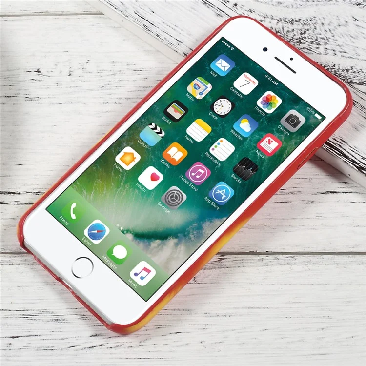 Thermal Sensor Fluorescent Color Changing TPU Back Cover for iPhone 8 / 7 4.7 inch - Red