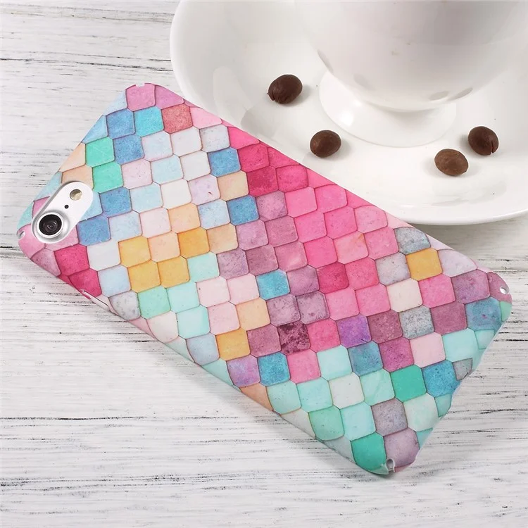 Matte Finish Embossed PC Back Case for iPhone 8 / 7 - Colorful Mermaid Scale