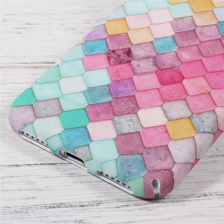 Matte Finish Embossed PC Back Case for iPhone 8 / 7 - Colorful Mermaid Scale