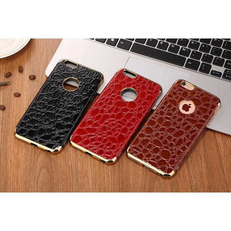 SULADA Crocodile Texture Leather Coated TPU Plated Mobile Case for iPhone 6s Plus / 6 Plus - Red