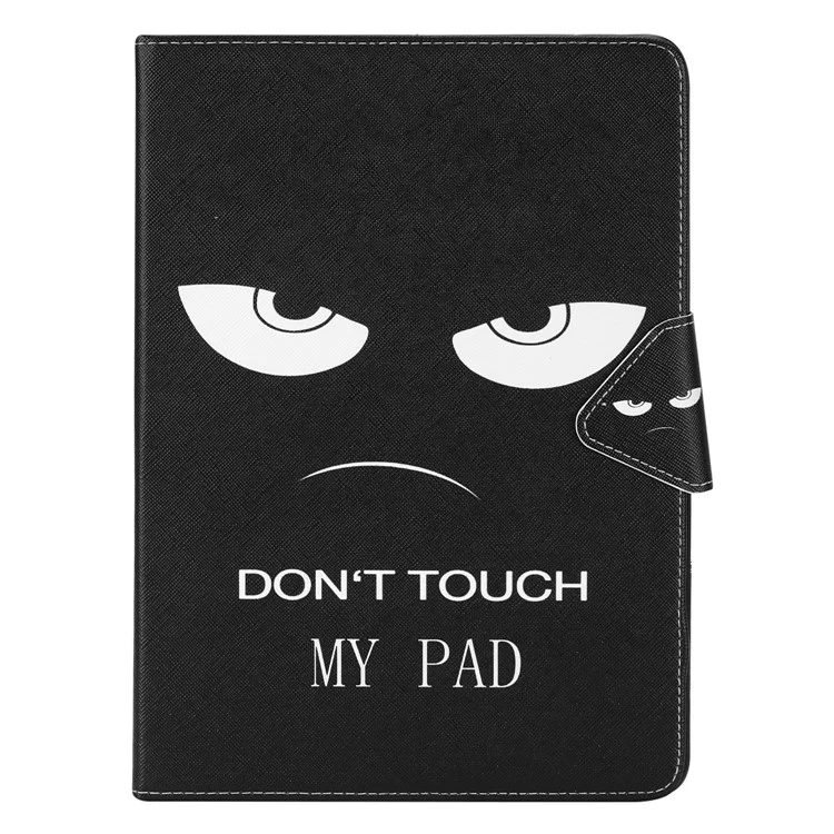 Pattern Printing Cross Texture Stand Leather Wallet Flip Case for iPad Air - Do not Touch My Pad