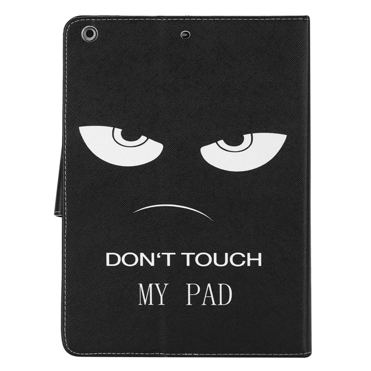 Pattern Printing Cross Texture Stand Leather Wallet Flip Case for iPad Air - Do not Touch My Pad