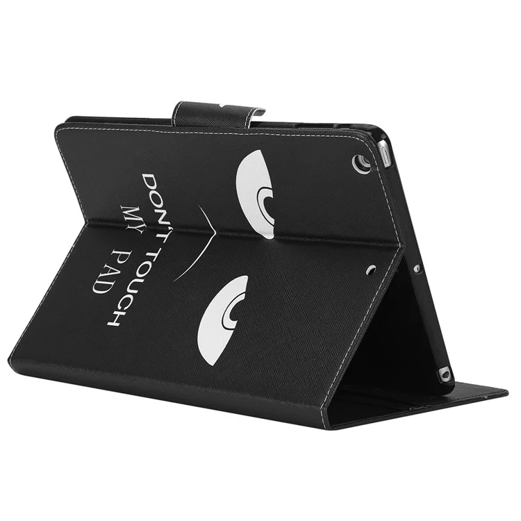 Pattern Printing Cross Texture Stand Leather Wallet Flip Case for iPad Air - Do not Touch My Pad