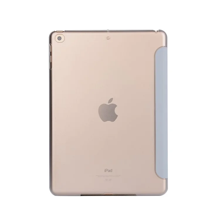 Smooth Surface Tri-fold Smart Leather Stand Shell Case for iPad 9.7 (2018) / 9.7 (2017) - Light Grey