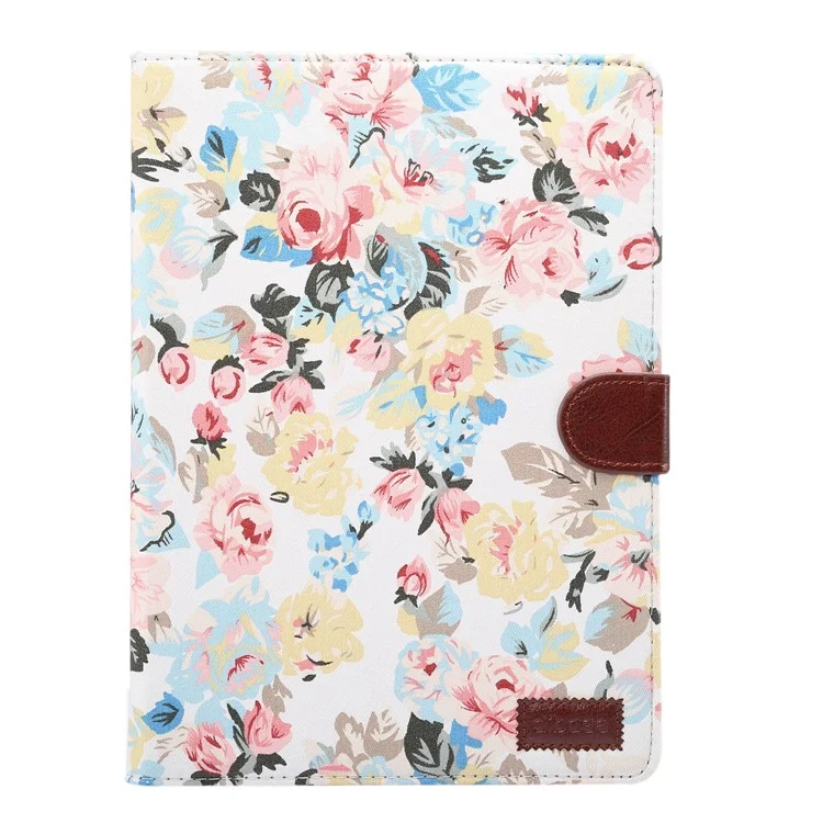 Smart Leather Case Flowers Cloth Skin Cover Card Holder Wallet for iPad Pro 9.7 inch / Air 2 / Air - White Background