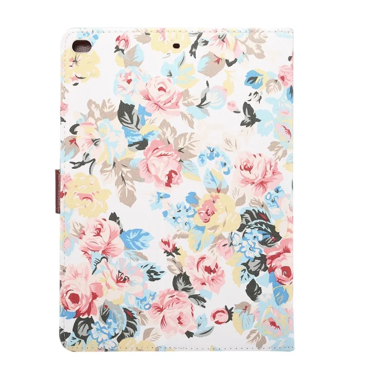 Smart Leather Case Flowers Cloth Skin Cover Card Holder Wallet for iPad Pro 9.7 inch / Air 2 / Air - White Background