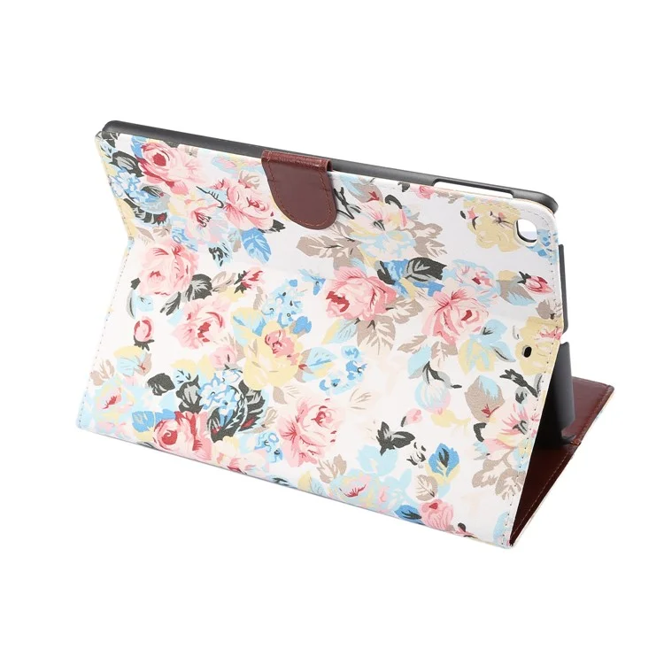 Smart Leather Case Flowers Cloth Skin Cover Card Holder Wallet for iPad Pro 9.7 inch / Air 2 / Air - White Background