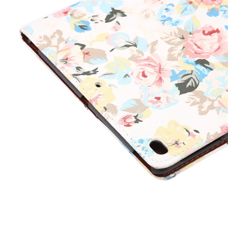 Smart Leather Case Flowers Cloth Skin Cover Card Holder Wallet for iPad Pro 9.7 inch / Air 2 / Air - White Background