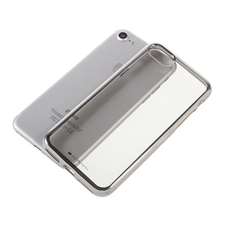 MERCURY GOOSPERY Ring 2 Case Electroplating TPU Clear Cover for iPhone 8 / 7 4.7 inch - Silver