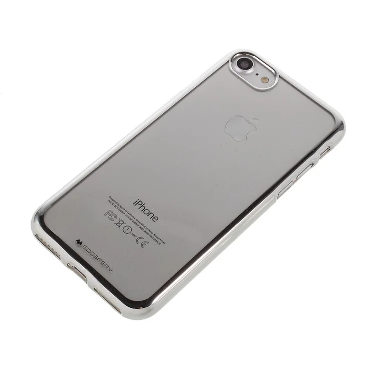 MERCURY GOOSPERY Ring 2 Case Electroplating TPU Clear Cover for iPhone 8 / 7 4.7 inch - Silver