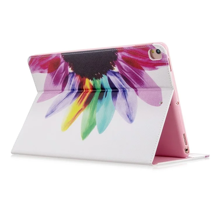 Modèle D'impression PU en Cuir PU Couvercle de Support Pour Ipad Air 10.5 (2019) / Pro 10.5-pouces (2017) - Pétales Colorés