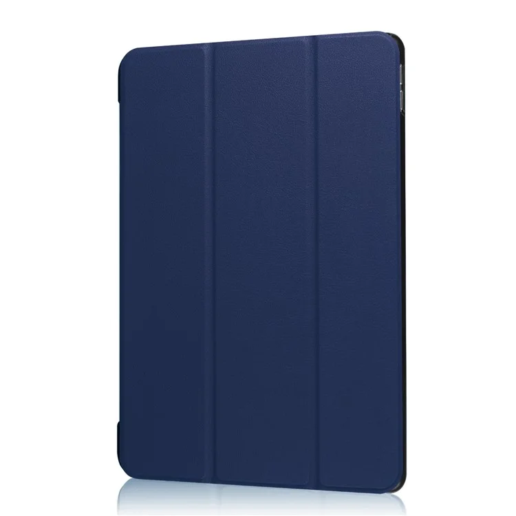 For iPad Pro 10.5 inch (2017)/Air 10.5 inch (2019) Slim Shockproof Case Tri-fold Stand PU Leather Tablet Cover Protector - Dark Blue