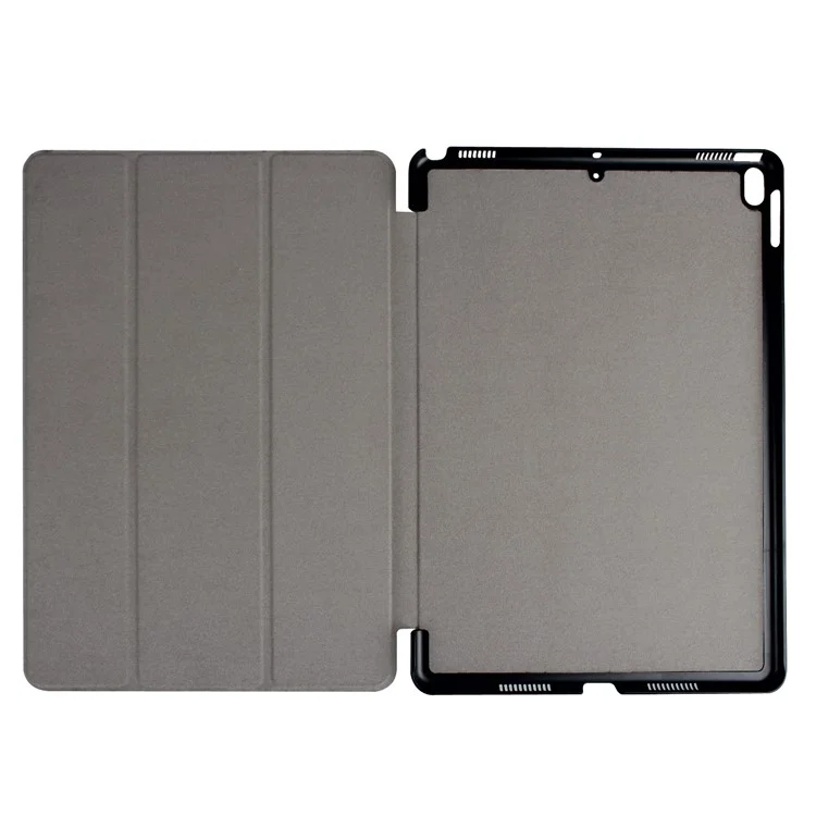 For iPad Pro 10.5 inch (2017)/Air 10.5 inch (2019) Slim Shockproof Case Tri-fold Stand PU Leather Tablet Cover Protector - Dark Blue