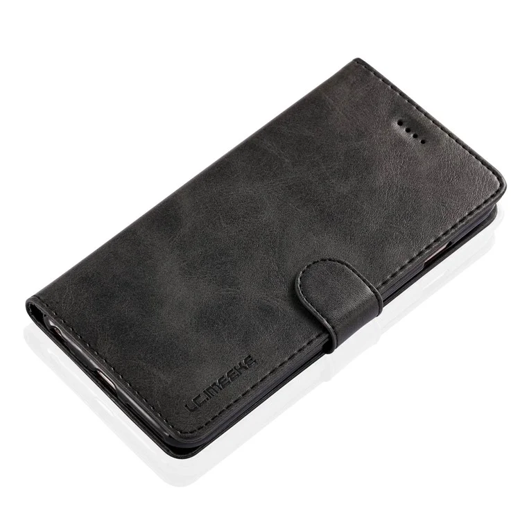 LC.IMEEKE Textured PU Leather Wallet Phone Casing for iPhone 6s / 6 with Adjustable Foldable Stand - Black