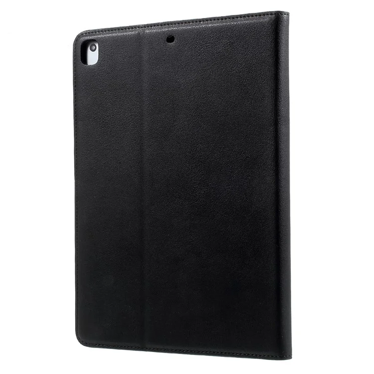 For iPad 9.7 (2018) / 9.7 (2017) Imprint 3D Pattern Smart Wallet Stand Leather Tablet Case - Blue Wolf