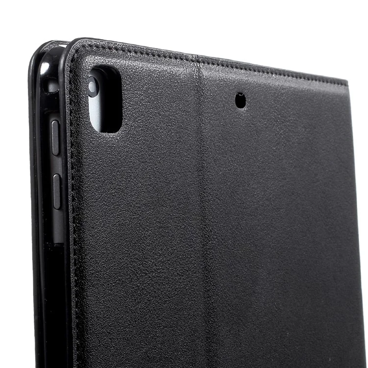 For iPad 9.7 (2018) / 9.7 (2017) Imprint 3D Pattern Smart Wallet Stand Leather Tablet Case - Blue Wolf