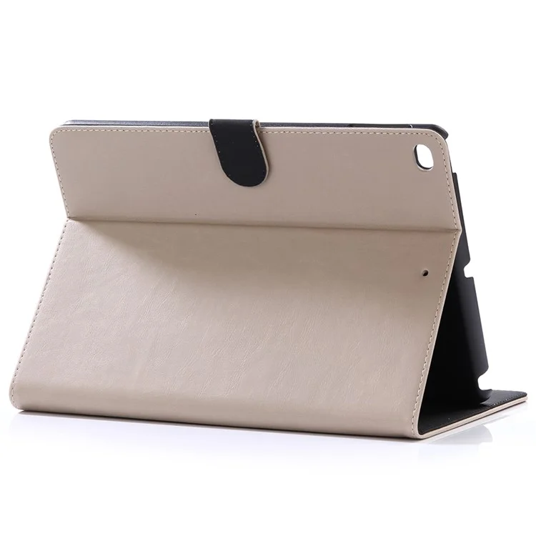 For iPad 9.7 (2018) / (2017) Retro Crazy Horse Texture Leather Tablet Case Corner Protection Folio Standing Cover - Beige