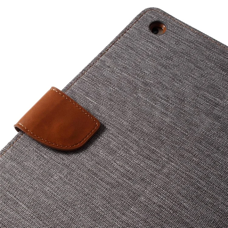MERCURY GOOSPERY Canvas Leather Wallet Case Stand for iPad 9.7 (2018) / 9.7 (2017) - Grey