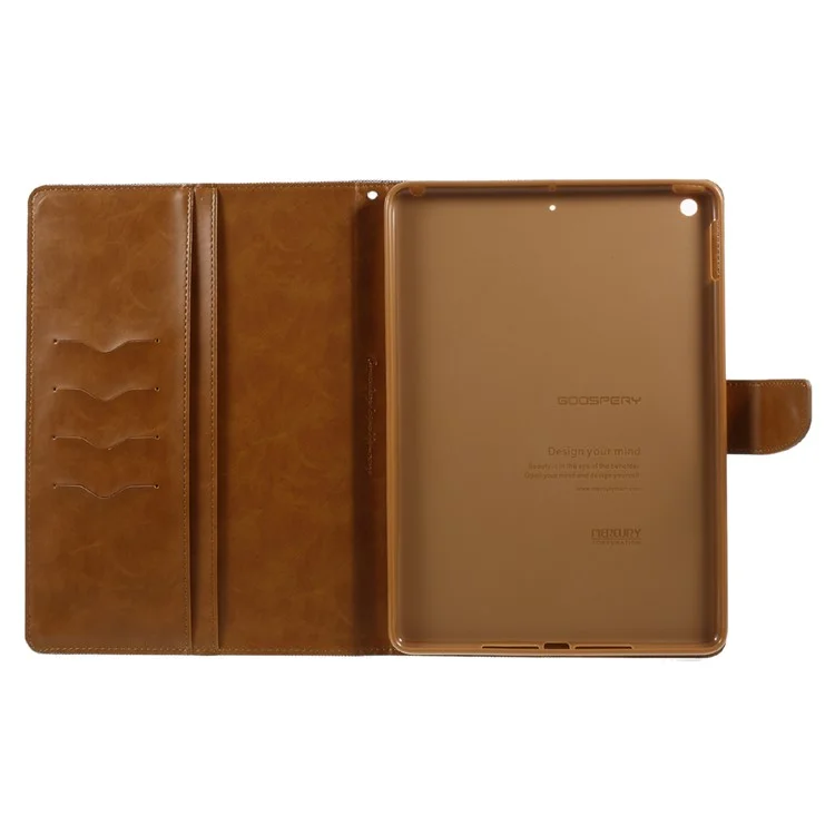 MERCURY GOOSPERY Canvas Leather Wallet Case Stand for iPad 9.7 (2018) / 9.7 (2017) - Grey