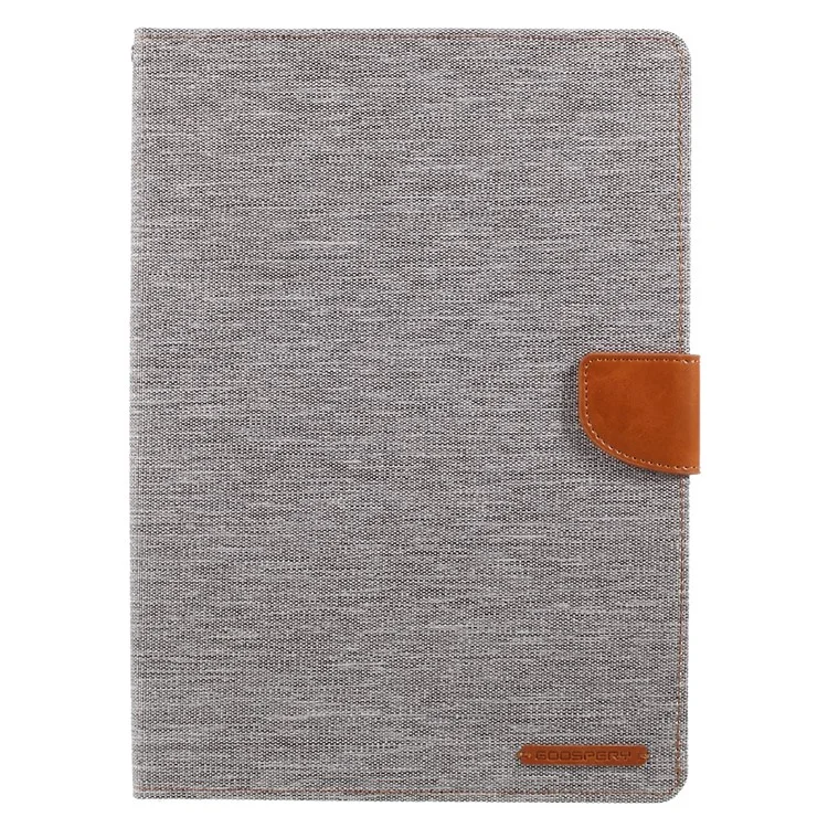 MERCURY GOOSPERY Canvas Leather Wallet Case Stand for iPad 9.7 (2018) / 9.7 (2017) - Grey