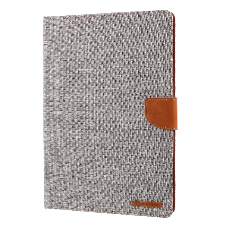 MERCURY GOOSPERY Canvas Leather Wallet Case Stand for iPad 9.7 (2018) / 9.7 (2017) - Grey