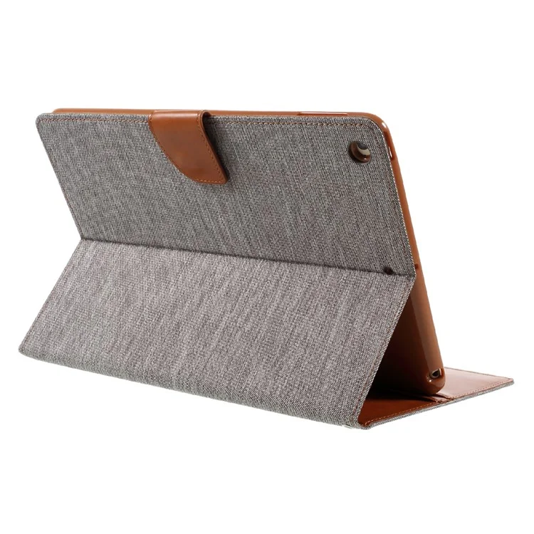 MERCURY GOOSPERY Canvas Leather Wallet Case Stand for iPad 9.7 (2018) / 9.7 (2017) - Grey