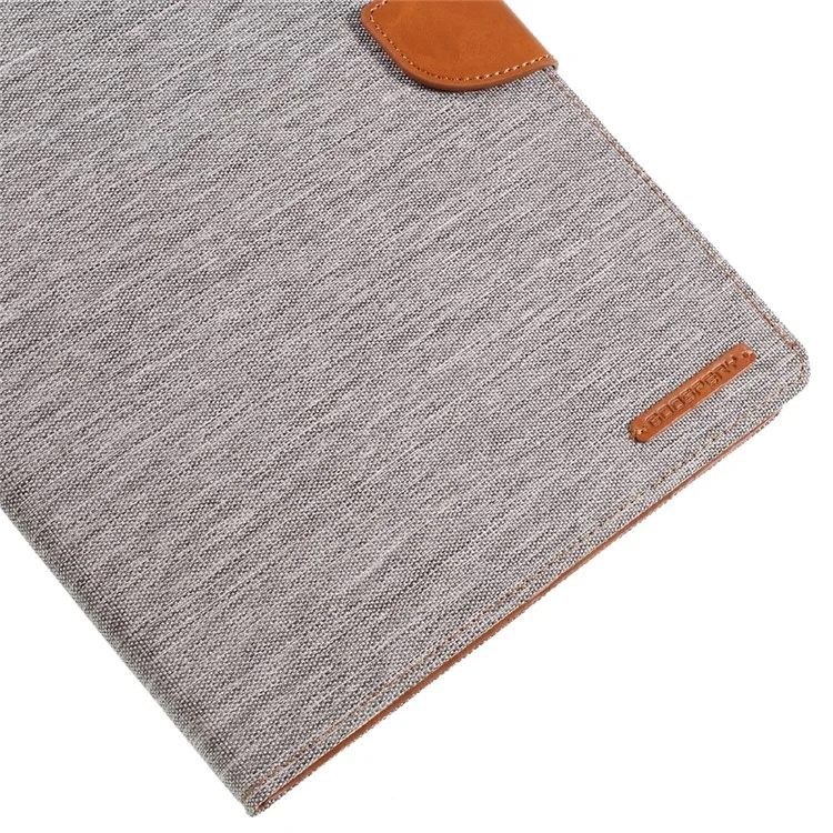 MERCURY GOOSPERY Canvas Leather Wallet Case Stand for iPad 9.7 (2018) / 9.7 (2017) - Grey