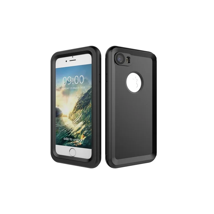 3-Meter Underwater Waterproof PC+TPU Cover for iPhone 7 with Responsive Buttons - Black