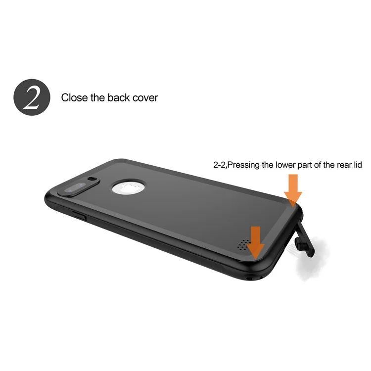 3-Meter Underwater Waterproof PC+TPU Cover for iPhone 7 with Responsive Buttons - Black