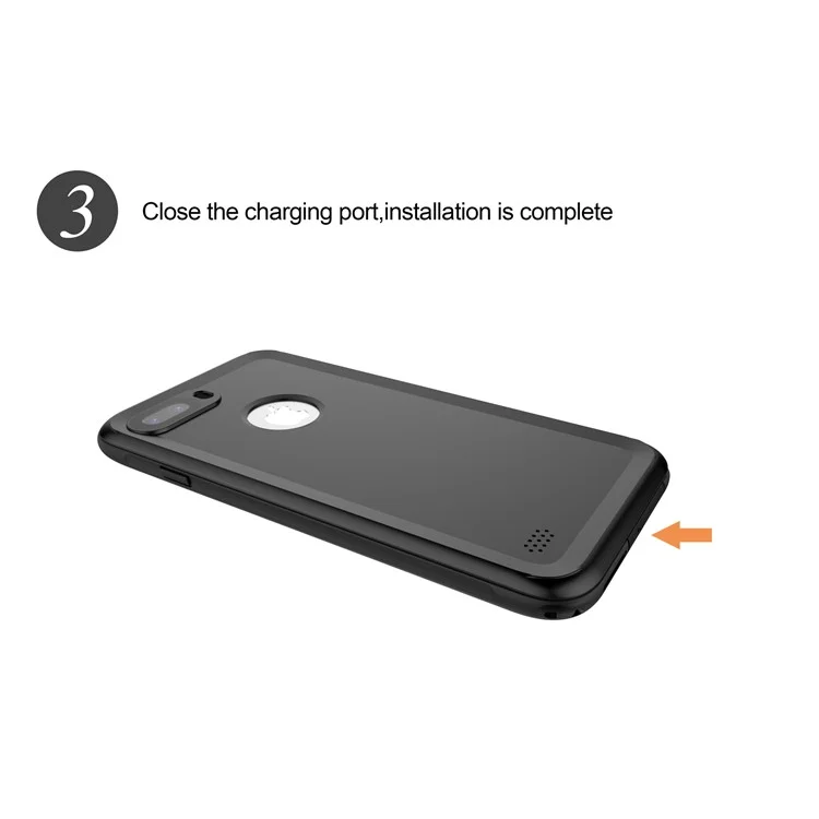 3-Meter Underwater Waterproof PC+TPU Cover for iPhone 7 with Responsive Buttons - Black