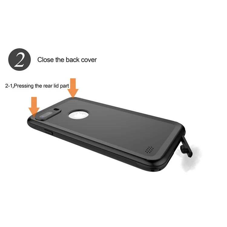 3-Meter Underwater Waterproof PC+TPU Cover for iPhone 7 with Responsive Buttons - Black