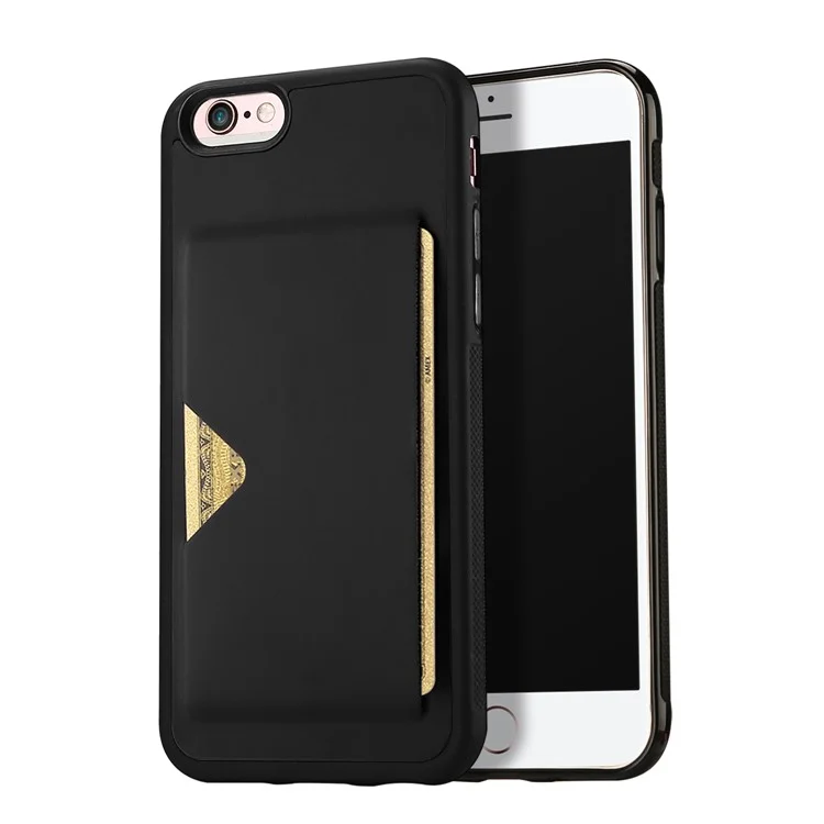 DUX DUCIS Pocard Series Card Slot PU Leather Skin TPU Phone Case for iPhone 6 / 6s 4.7-inch - Black