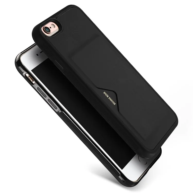 DUX DUCIS Pocard Series Card Slot PU Leather Skin TPU Phone Case for iPhone 6 / 6s 4.7-inch - Black