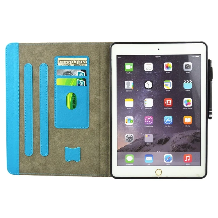 Pattern Printing Card Holders Stand Leather Smart Flip Case for iPad 9.7 (2018) / 9.7 (2017) - Time to Party