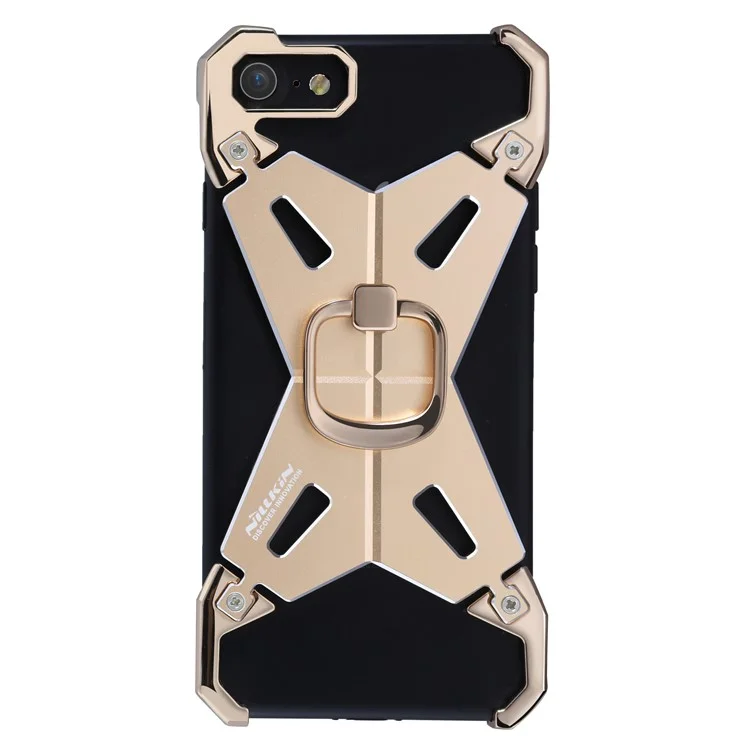 NILLKIN Barde II Metal Phone Case with Ring Holder for iPhone 8 / 7 4.7 inch - Gold