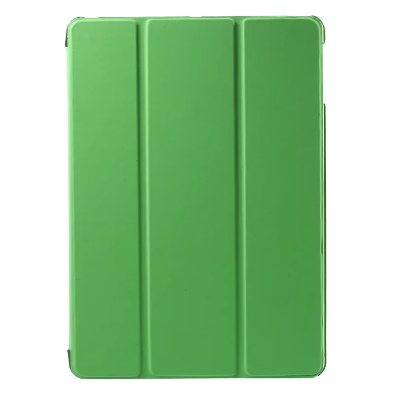 For iPad 9.7-inch (2018)/(2017) Tablet Cover Tri-fold Stand PU Leather + PC Protective Case - Green