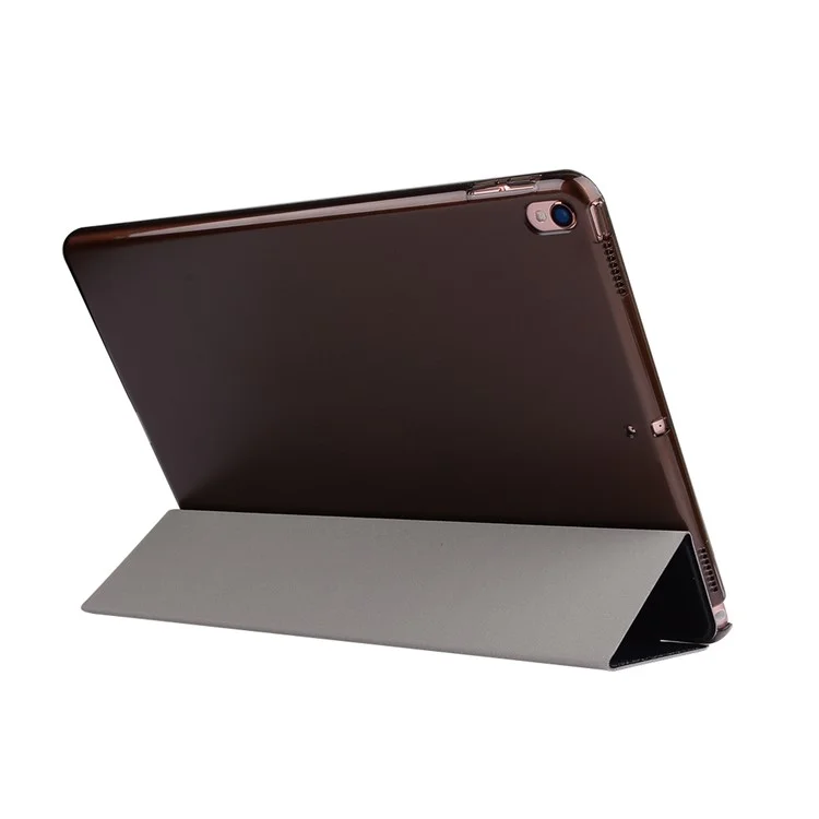 Pour iPad Air 10.5 (2019) / Pro 10.5 (2017) Tri-Fold Stand Smart Leather Case Silk Texture - Noir