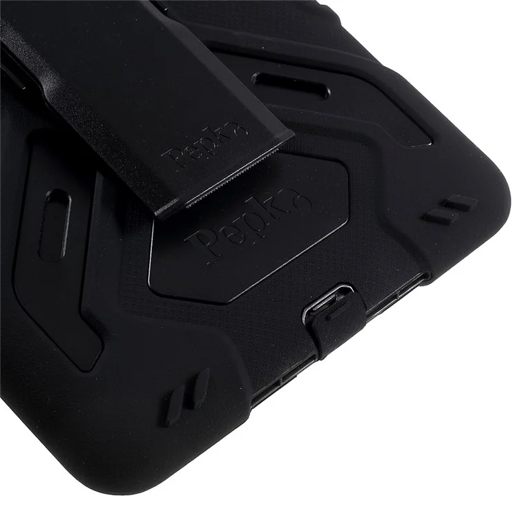 PEPKOO Spider Series PC + Silicone Heavy Duty Case Cover for iPad 9.7 (2018) / 9.7 (2017) - Black