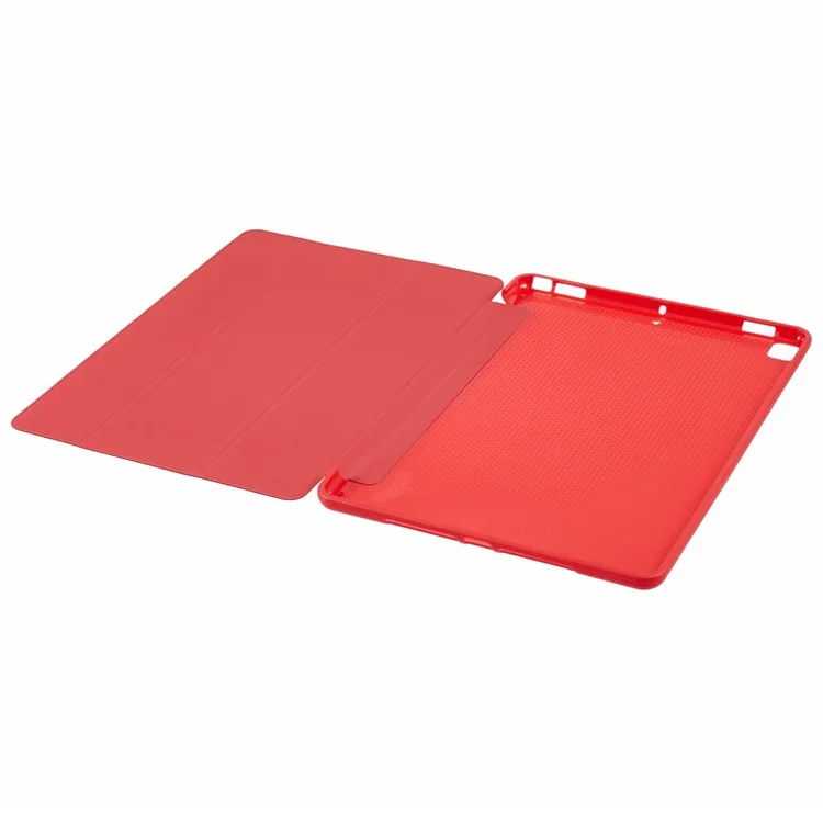 Cubierta Inteligente De Cuero Triple Plegable Para IPad Air 10.5 (2019) / Pro 10.5 (2017) - Rojo