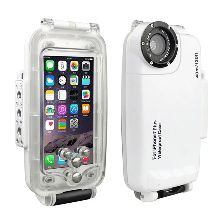 MEIKON IPX8 40m/130ft Underwater Diving Waterproof Case for iPhone 7 Plus 5.5 inch - White
