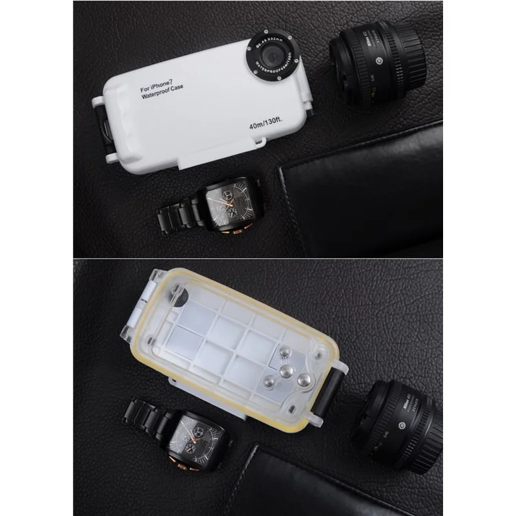 MEIKON IPX8 40m/130ft Underwater Diving Waterproof Case for iPhone 7 Plus 5.5 inch - White