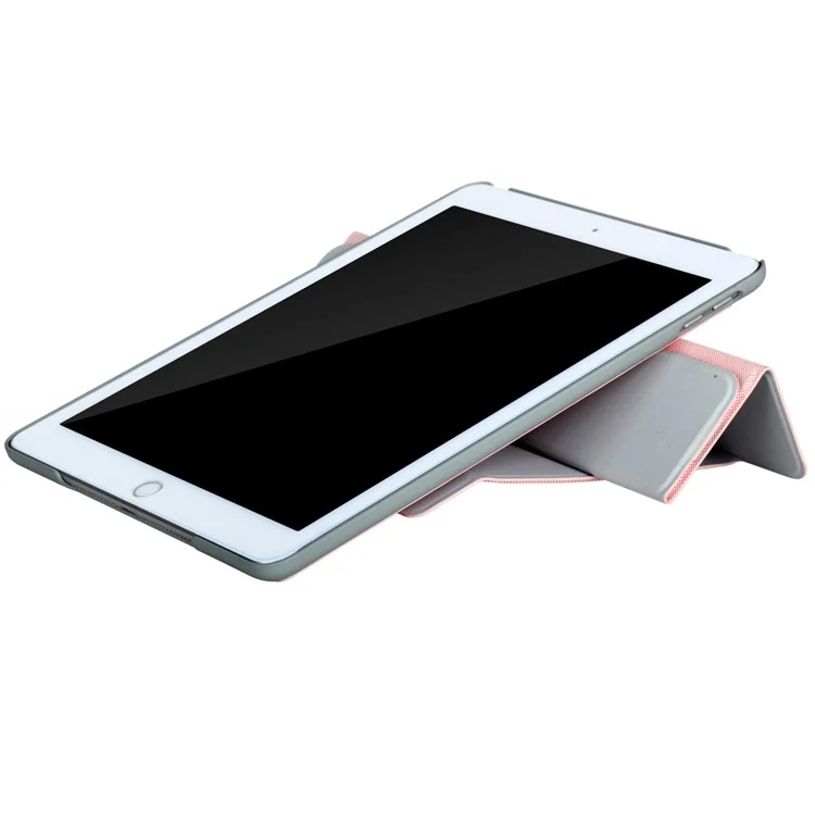 MOMAX Smart Cloth Texture Tablet Rotary Stand Shell for iPad 9.7 (2018) / 9.7 (2017) - Pink