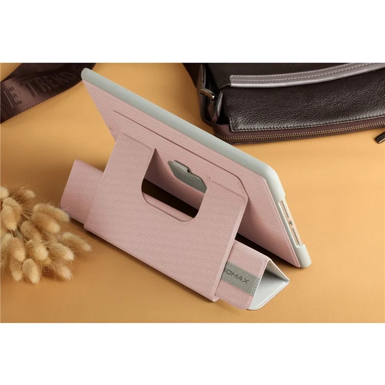 MOMAX Smart Cloth Texture Tablet Rotary Stand Shell for iPad 9.7 (2018) / 9.7 (2017) - Pink