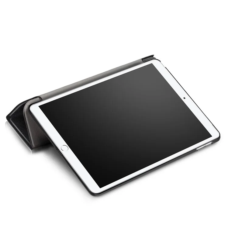 For iPad Pro 10.5 (2017) Smart Leather Wallet Tri-fold Stand Protective Cover - Black