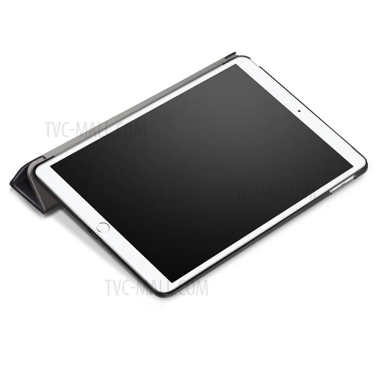For iPad Pro 10.5 (2017) Smart Leather Wallet Tri-fold Stand Protective Cover - Black