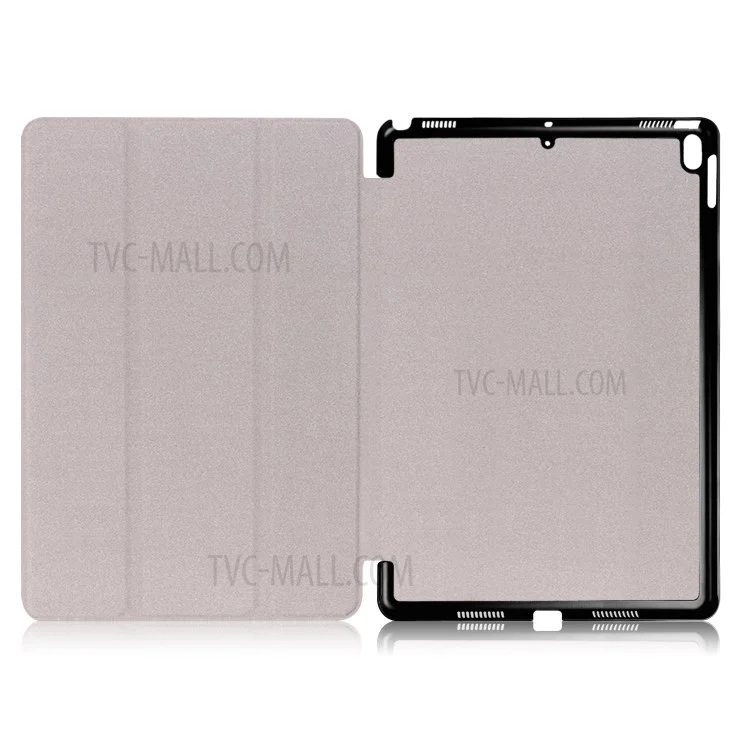 For iPad Pro 10.5 (2017) Smart Leather Wallet Tri-fold Stand Protective Cover - Black