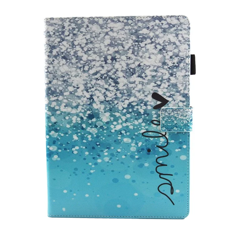 For iPad Pro 10.5-inch (2017) Smart Pattern Printing Stand Card Holder Leather Tablet Shell - White Sequins