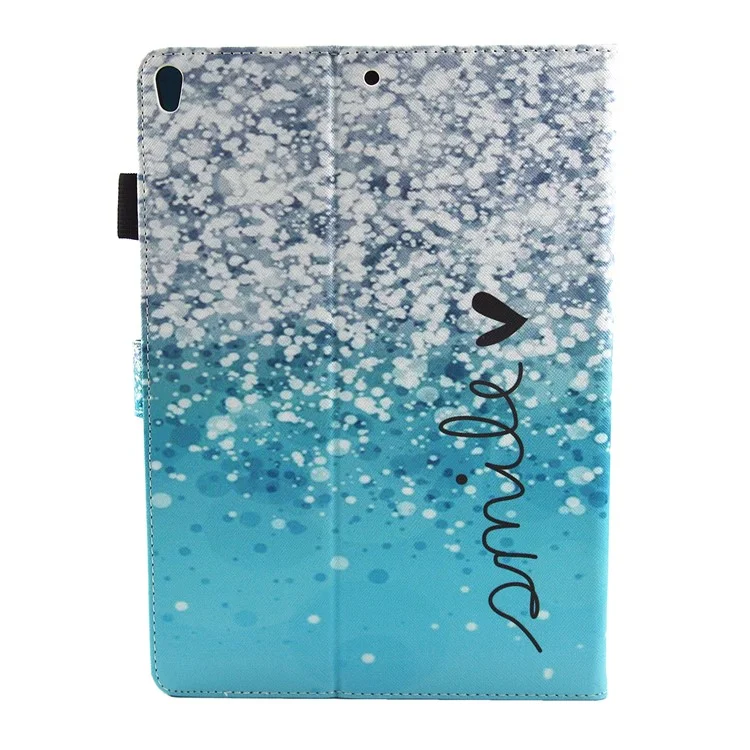 For iPad Pro 10.5-inch (2017) Smart Pattern Printing Stand Card Holder Leather Tablet Shell - White Sequins